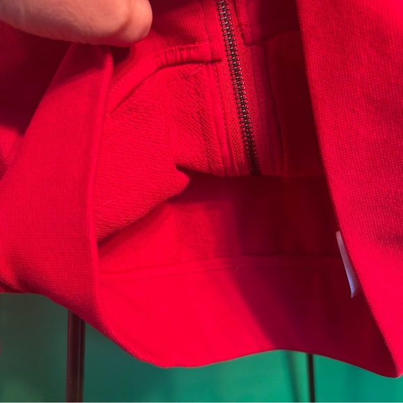 XS Armani Exchange Red Hoodie Zipped Two Pockets Sportive Youthful Casual - Picture 7 of 13